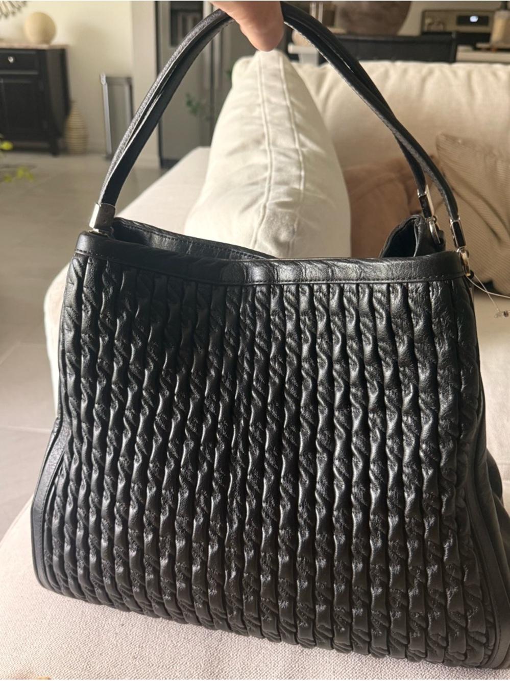 Coach Black Quilted Leather Tote Bag - Women